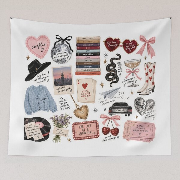 Item preview, Swiftie Eras Charm Sticker Pack – Taylor Inspired Icons, Cardigan, Mirrorball, Snake, Getaway Car & Showgirl designed and sold by taylorvinyls.
