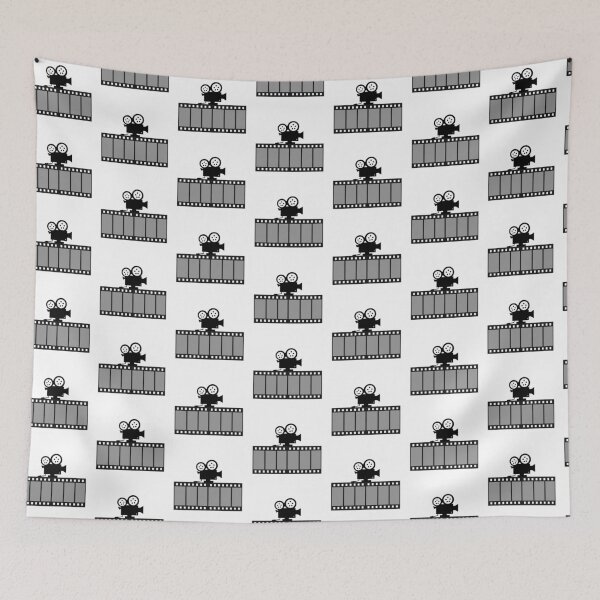 Item preview, Film Camera And Film Strip Design | Vintage Cinema Silhouette Art | Gift For Filmmaker And Movie Lover designed and sold by StyxIND.