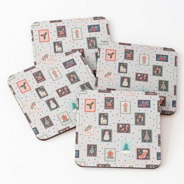 Item preview, Christmas Stamps & Dots on Pale Gray  designed and sold by KSimpson838.