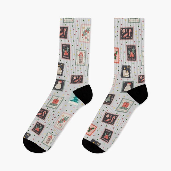 Item preview, Christmas Stamps & Dots on Pale Gray  designed and sold by KSimpson838.