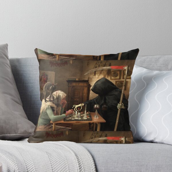 Item preview, woman and Grim Reaper playing chess designed and sold by EDDANI.