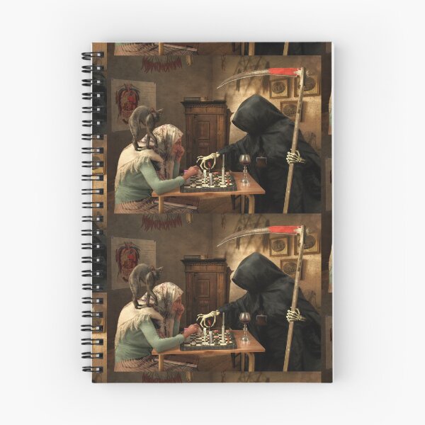 Item preview, woman and Grim Reaper playing chess designed and sold by EDDANI.