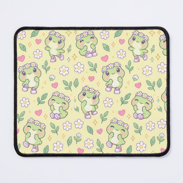 Item preview, Kawaii Frog Daisy Crown Pattern designed and sold by Soft Berry Studio.