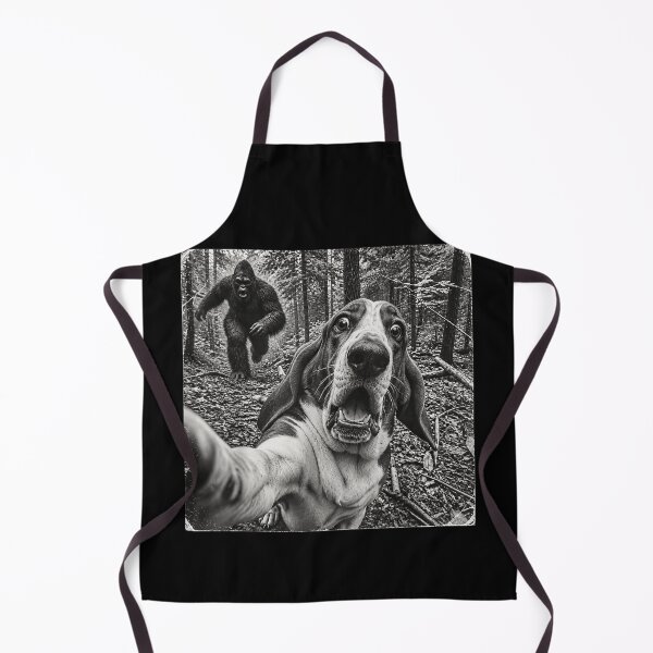 Item preview, Bigfoot Chasing Dog Selfie Funny Cryptid Forest Humor designed and sold by slmfams.