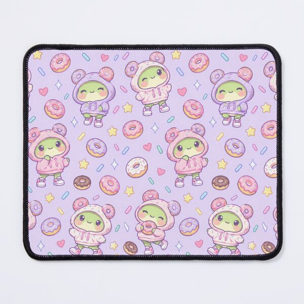 Item preview, Kawaii Frog Donut Hoodie Pattern designed and sold by Soft Berry Studio.