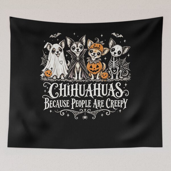 Item preview, Chihuahuas Because People Are Creepy Halloween Costume Dogs designed and sold by slmfams.