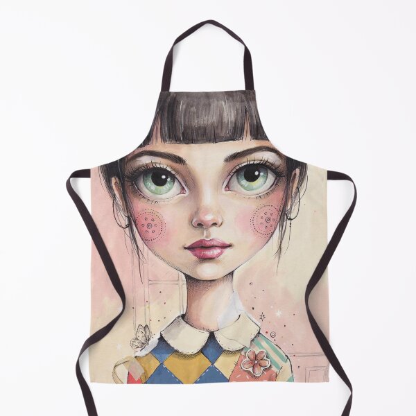 Item preview, Whimsical Patchwork Girl Watercolor Illustration designed and sold by NatArtSA.