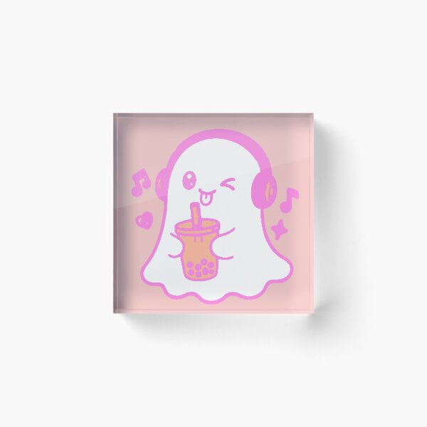 Item preview, Kawaii Ghost Bubble Tea T-Shirt Boba Cute Halloween Pink designed and sold by AstronautMerch.
