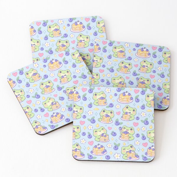 Item preview, Kawaii Frog Blueberry Pancake Pattern designed and sold by Soft Berry Studio.