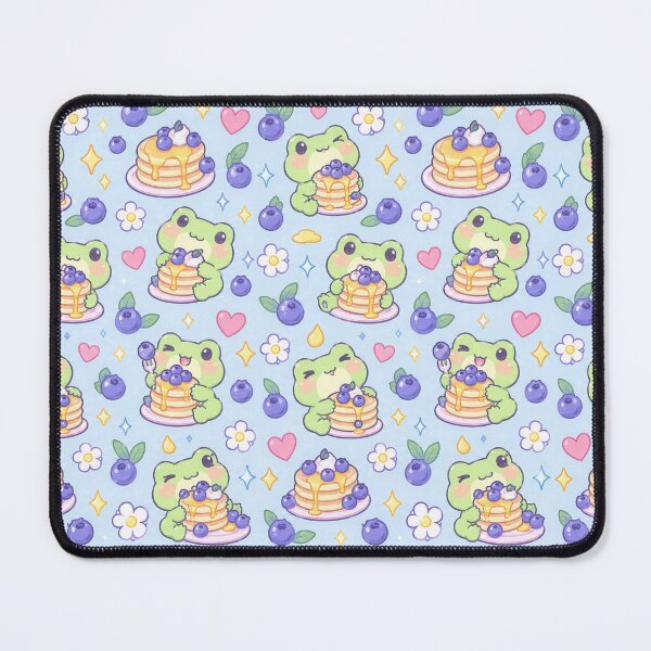 Item preview, Kawaii Frog Blueberry Pancake Pattern designed and sold by Soft Berry Studio.