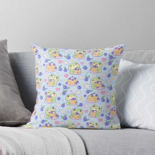 Item preview, Kawaii Frog Blueberry Pancake Pattern designed and sold by Soft Berry Studio.
