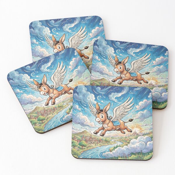 Artikelvorschau, Flying Donkey With Wings entworfen und verkauft von Home Decor Art.
