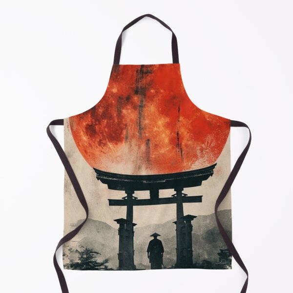 Item preview, Japanese Samurai Torii Gate Blood Moon — Dark Aesthetic Vintage Ink Art designed and sold by LYAN-STORE.