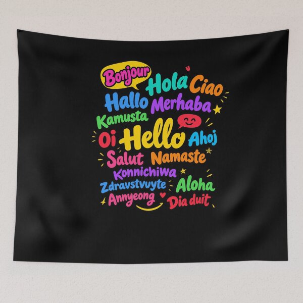 Item preview, Hello World Multilingual Greetings Colorful Language designed and sold by slmfams.