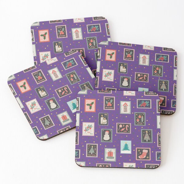 Item preview, Sellos y puntos navideños sobre fondo morado designed and sold by KSimpson838.