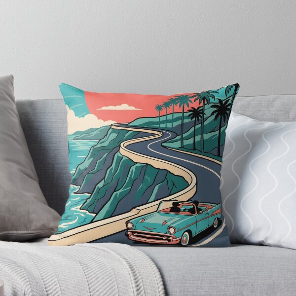 Item preview, Vintage Classic Car Driving on Coastal Road – Retro Beach Road Trip Design designed and sold by Sea Gem.