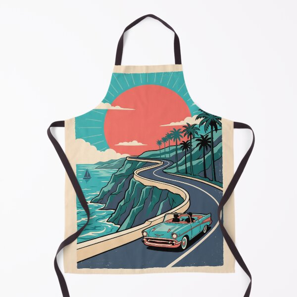 Item preview, Vintage Classic Car Driving on Coastal Road – Retro Beach Road Trip Design designed and sold by Sea Gem.