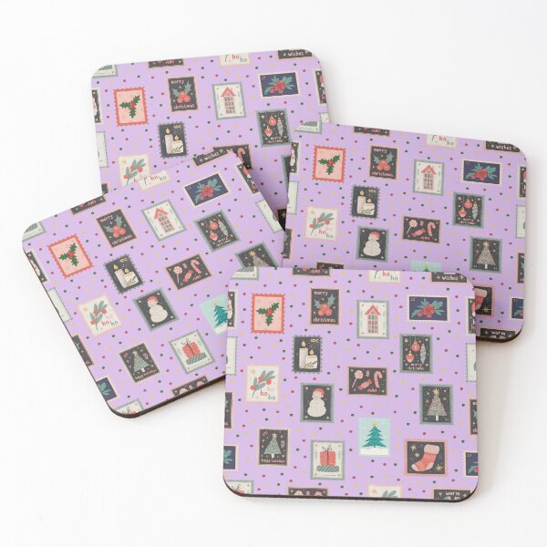 Item preview, Christmas Stamps & Dots on Light Purple designed and sold by KSimpson838.