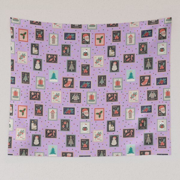 Item preview, Christmas Stamps & Dots on Light Purple designed and sold by KSimpson838.