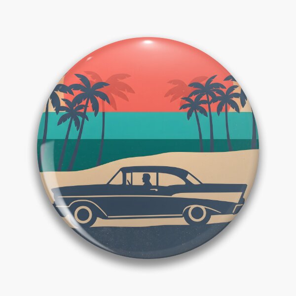 Item preview, Vintage Classic Car by the Sea – Retro Coastal Beach Drive Design designed and sold by Sea Gem.