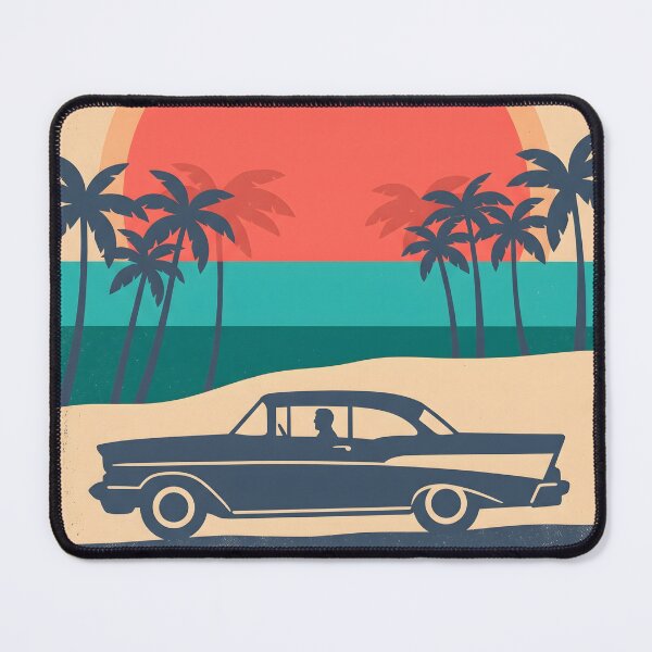 Item preview, Vintage Classic Car by the Sea – Retro Coastal Beach Drive Design designed and sold by Sea Gem.
