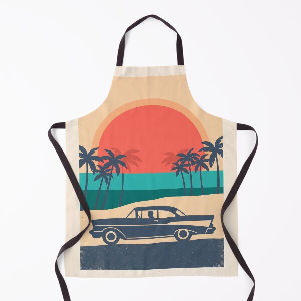 Item preview, Vintage Classic Car by the Sea – Retro Coastal Beach Drive Design designed and sold by Sea Gem.