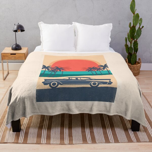 Item preview, Vintage Classic Car by the Sea – Retro Coastal Beach Drive Design designed and sold by Sea Gem.