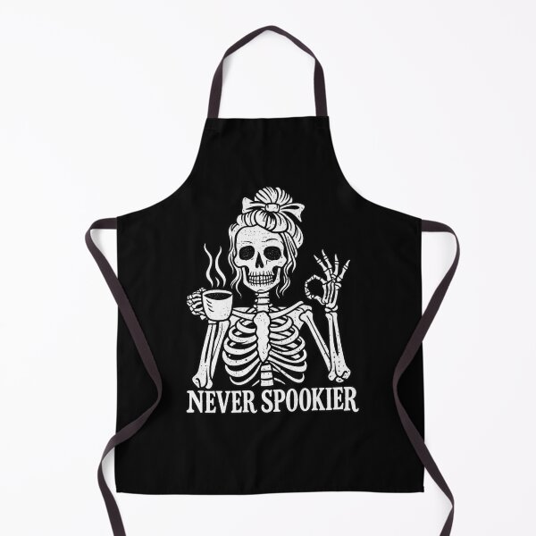 Item preview, Never Spookier Messy Bun Coffee Skeleton Halloween Humor designed and sold by AmiGraph.