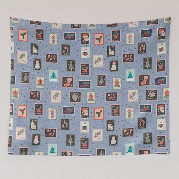 Item preview, Christmas Stamps & Dots on Light Blue designed and sold by KSimpson838.