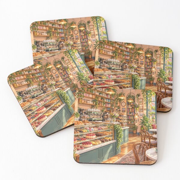 Item preview, Cozy French Bakery Café Interior Illustration designed and sold by Alaa-love-art.