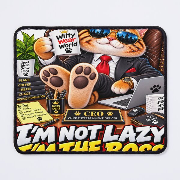 Item preview, I'm Not Lazy I'm The Boss - Funny Cat CEO Coffee Design designed and sold by WittyWearWorld.