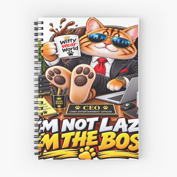 Item preview, I'm Not Lazy I'm The Boss - Funny Cat CEO Coffee Design designed and sold by WittyWearWorld.
