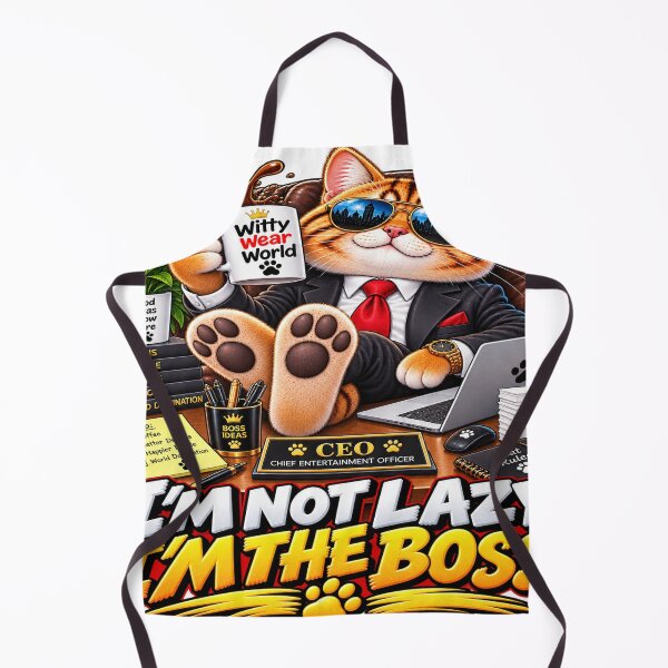 Item preview, I'm Not Lazy I'm The Boss - Funny Cat CEO Coffee Design designed and sold by WittyWearWorld.
