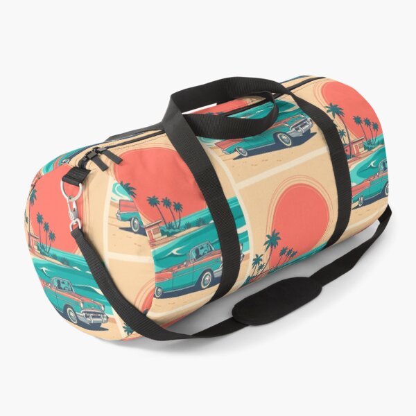 Item preview, Vintage Turquoise Convertible by the Sea – Retro Coastal Summer Car Design designed and sold by Sea Gem.