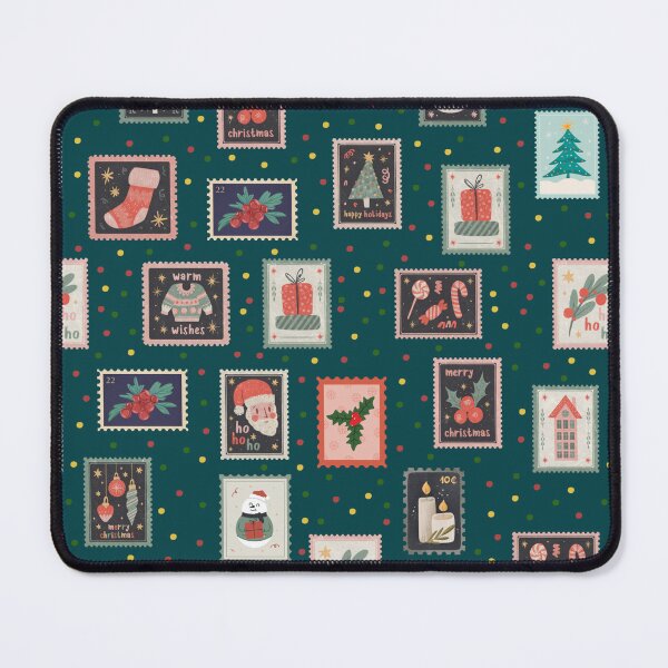 Item preview, Christmas Stamps & Dots on Dark Teal designed and sold by KSimpson838.