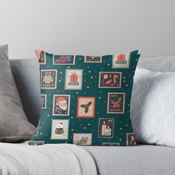 Item preview, Christmas Stamps & Dots on Dark Teal  designed and sold by KSimpson838.