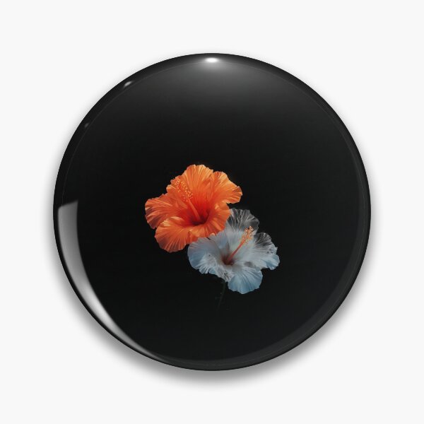 Item preview, Orange And White Flowers Black Circle Floral Art designed and sold by Mr besho.