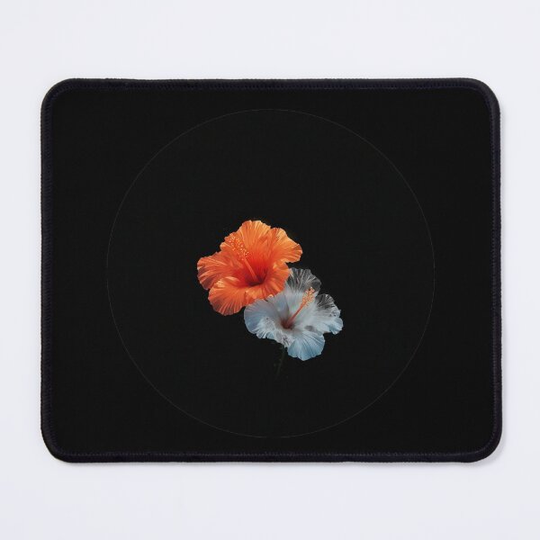 Item preview, Orange And White Flowers Black Circle Floral Art designed and sold by Mr besho.