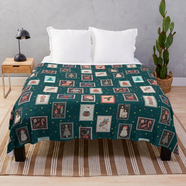Item preview, Christmas Stamps & Dots on Dark Teal  designed and sold by KSimpson838.