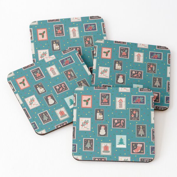 Item preview, Sellos y puntos navideños sobre fondo turquesa designed and sold by KSimpson838.