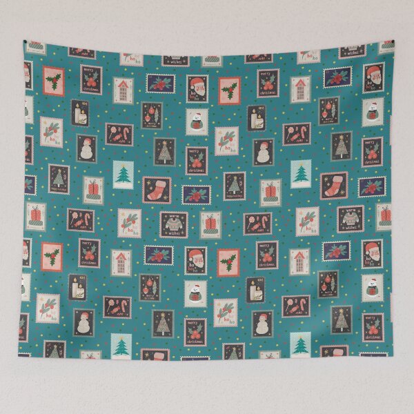 Item preview, Christmas Stamps & Dots on Teal  designed and sold by KSimpson838.