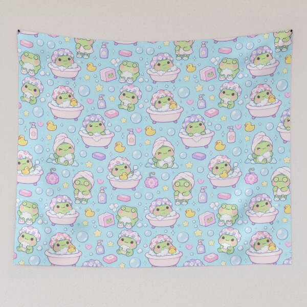 Item preview, Kawaii Frog Bubble Bath Pattern designed and sold by Soft Berry Studio.