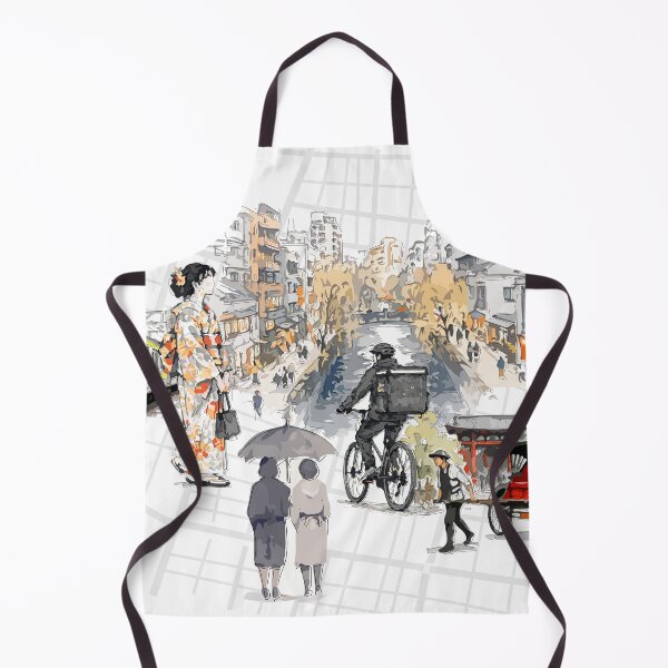 Item preview, Mixed-media sketch illustration of a Japanese street scene designed and sold by maewjpho.