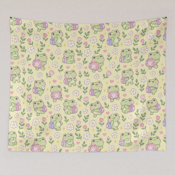 Item preview, Kawaii Frog Flower Backpack Pattern designed and sold by Soft Berry Studio.