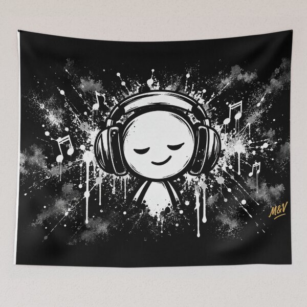Item preview, Chill Music Headphones Splash Art designed and sold by Qenlo.