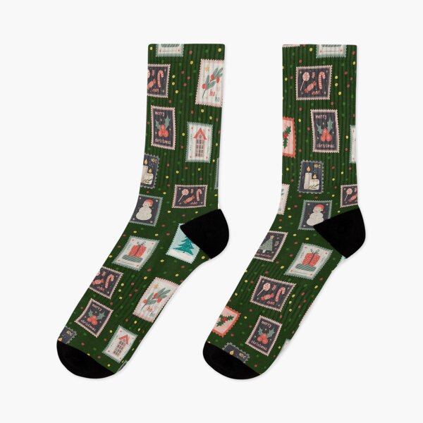 Item preview, Christmas Stamps & Dots on Dark Green  designed and sold by KSimpson838.