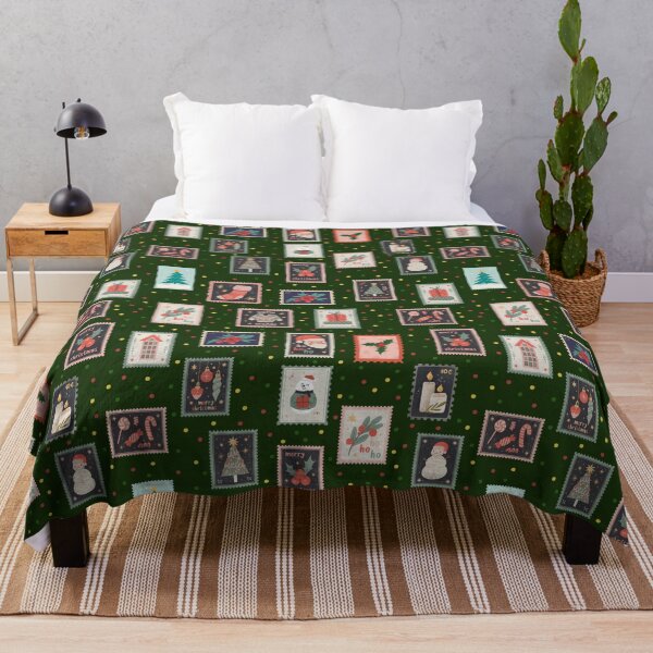 Item preview, Christmas Stamps & Dots on Dark Green  designed and sold by KSimpson838.