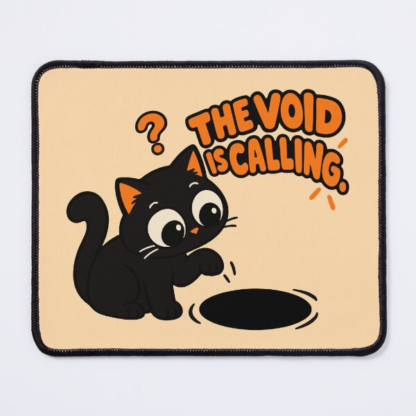 Item preview, The Void Is Calling Funny Black Cat designed and sold by MewMade.