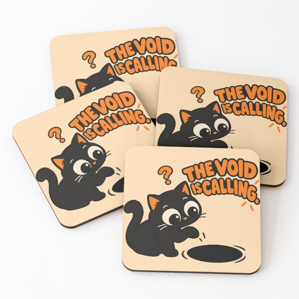 Item preview, The Void Is Calling Funny Black Cat designed and sold by MewMade.