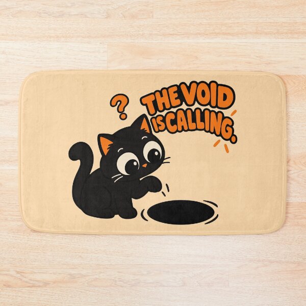 Item preview, The Void Is Calling Funny Black Cat designed and sold by MewMade.